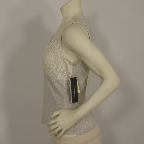 NWT SPENCER ALEXIS LACE METALLIC TANK TOP S - Picture 2 of 7